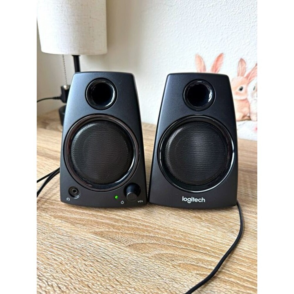Logitech Z130 2.0 Wired Computer Speakers 3.5mm Volume Control Black